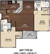Our B2 The Doolittle floor plan with two bedrooms and two baths. Our B2 The Doolittle floor plan with two bedrooms and two baths. York Woods at Lake Murray Apartment Homes in Columbia, SC.